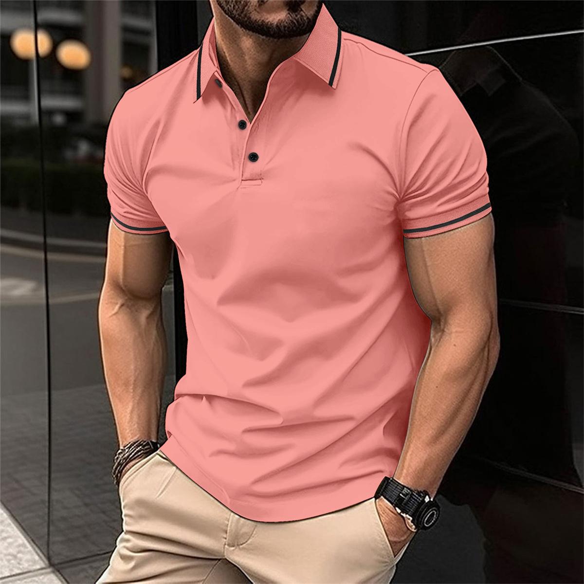 Polo-Shirt – Herren-Polohemd mit Knöpfen, Kragen und kurzen Ärmeln-HauteBerlin