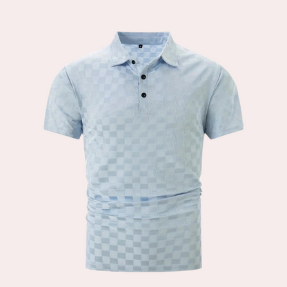 Polo-Shirt – Herren-Polohemd mit kurzen Ärmeln und Viertelknopfleiste-HauteBerlin