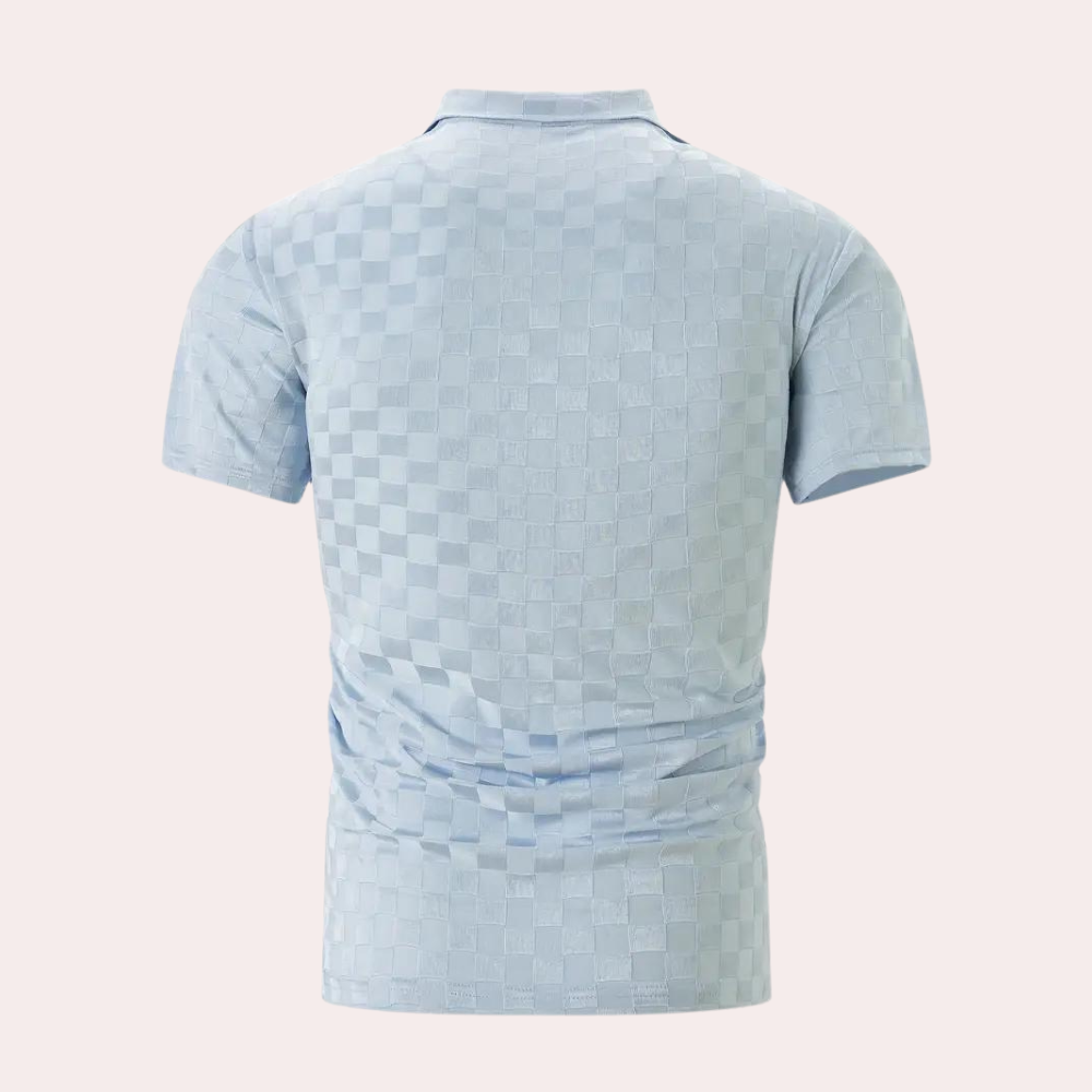 Polo-Shirt – Herren-Polohemd mit kurzen Ärmeln und Viertelknopfleiste-HauteBerlin