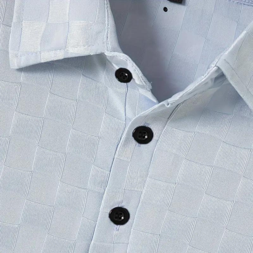 Polo-Shirt – Herren-Polohemd mit kurzen Ärmeln und Viertelknopfleiste-HauteBerlin