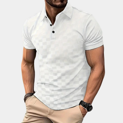 Polo-Shirt – Herren-Polohemd mit kurzen Ärmeln und Viertelknopfleiste-HauteBerlin