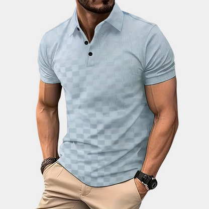 Polo-Shirt – Herren-Polohemd mit kurzen Ärmeln und Viertelknopfleiste-HauteBerlin