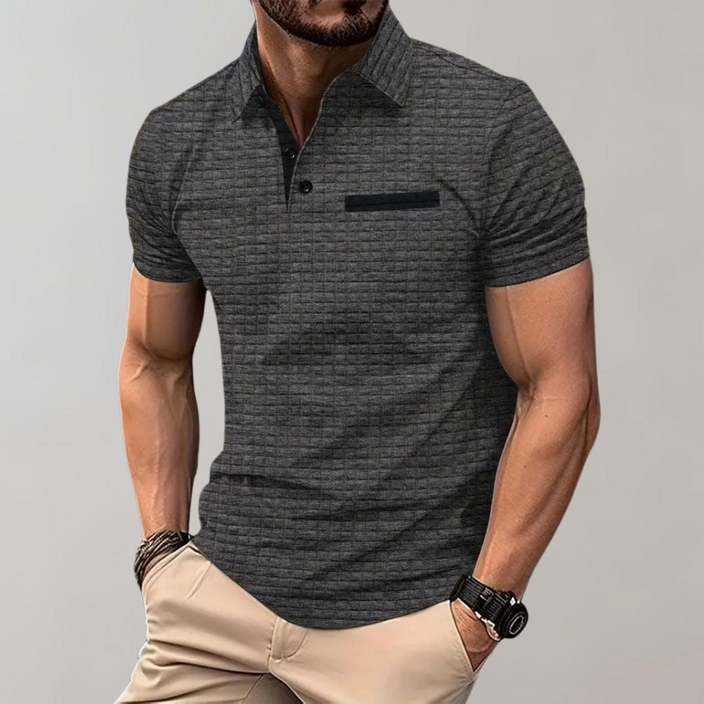 Polo-Shirt | Knopfleiste am Kragen | Brusttasche | T-Shirt mit Kragen | Polo-Shirts für Männer-HauteBerlin