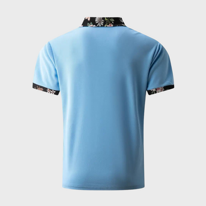 Polo-T-Shirt | Blumenmuster | Kurzarm | Polohemden | Herrenbekleidung-HauteBerlin