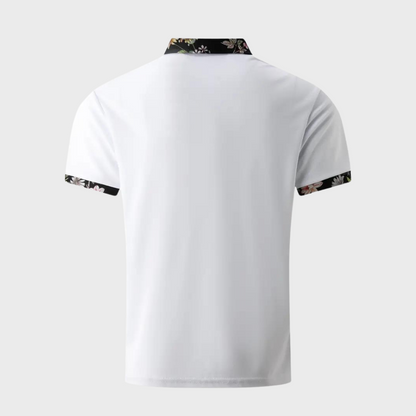 Polo-T-Shirt | Blumenmuster | Kurzarm | Polohemden | Herrenbekleidung-HauteBerlin