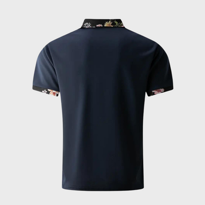 Polo-T-Shirt | Blumenmuster | Kurzarm | Polohemden | Herrenbekleidung-HauteBerlin