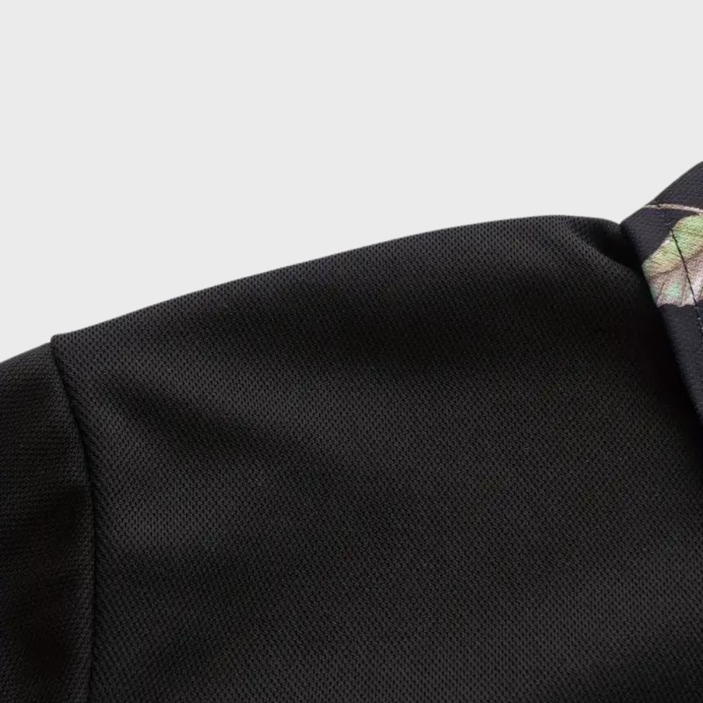 Polo-T-Shirt | Blumenmuster | Kurzarm | Polohemden | Herrenbekleidung-HauteBerlin