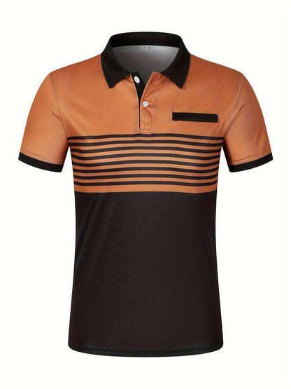 Polo T-Shirt | Gestreift | Kurzarm | Poloshirts | Herrenhemden-HauteBerlin