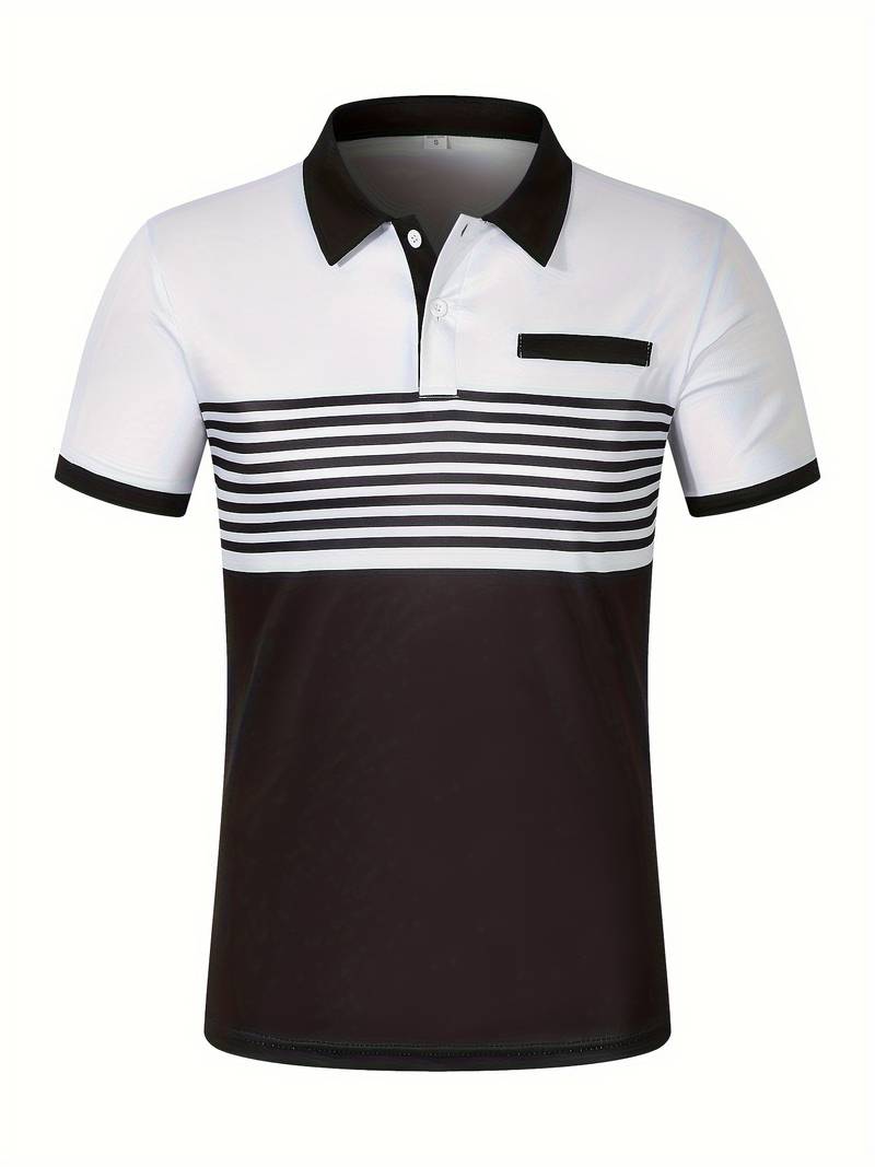 Polo T-Shirt | Gestreift | Kurzarm | Poloshirts | Herrenhemden-HauteBerlin