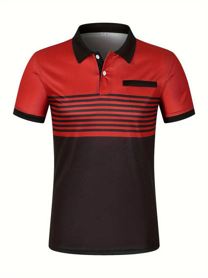 Polo T-Shirt | Gestreift | Kurzarm | Poloshirts | Herrenhemden-HauteBerlin