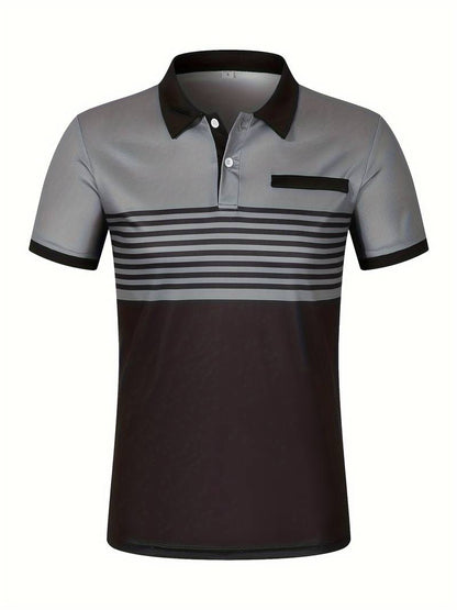 Polo T-Shirt | Gestreift | Kurzarm | Poloshirts | Herrenhemden-HauteBerlin