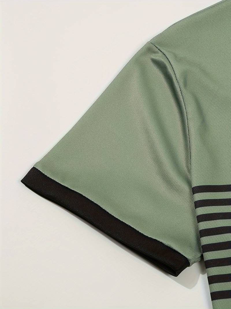Polo T-Shirt | Gestreift | Kurzarm | Poloshirts | Herrenhemden-HauteBerlin