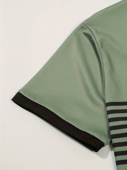 Polo T-Shirt | Gestreift | Kurzarm | Poloshirts | Herrenhemden-HauteBerlin