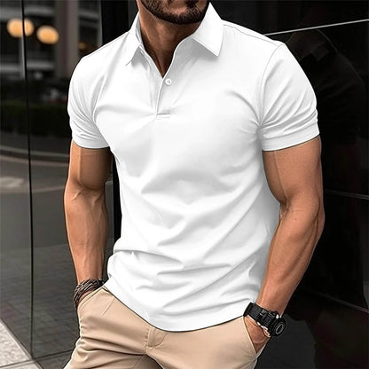 Polo-T-Shirt – Herren-Kurzarm-Polohemd mit Umlegekragen und Knopfleiste-HauteBerlin