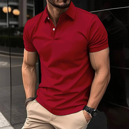 Polo-T-Shirt – Herren-Kurzarm-Polohemd mit Umlegekragen und Knopfleiste-HauteBerlin