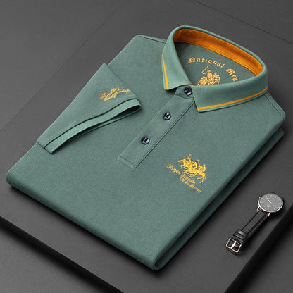 Polo-T-Shirt – Herren-Polohemd mit halben Ärmeln und Knöpfen aus Leinen-HauteBerlin
