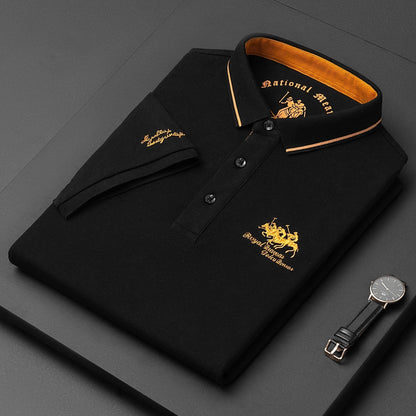 Polo-T-Shirt – Herren-Polohemd mit halben Ärmeln und Knöpfen aus Leinen-HauteBerlin