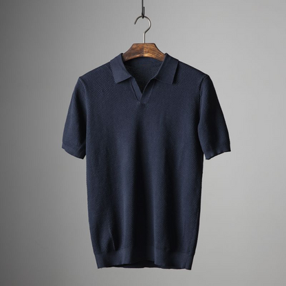 Polo T-Shirt | Kurzarm | V-Ausschnitt | Knopfloses Polo | Polohemden-HauteBerlin