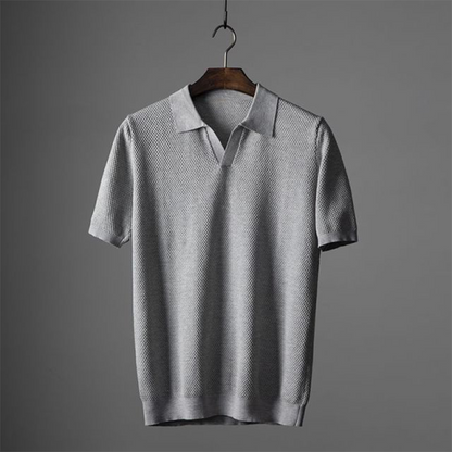 Polo T-Shirt | Kurzarm | V-Ausschnitt | Knopfloses Polo | Polohemden-HauteBerlin