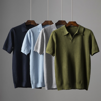 Polo T-Shirt | Kurzarm | V-Ausschnitt | Knopfloses Polo | Polohemden-HauteBerlin