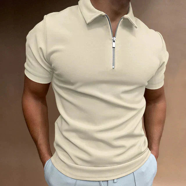 Polo-T-Shirt – Kurzarm – halblanger Reißverschluss – Polo-Shirts – Herren-T-Shirt-HauteBerlin