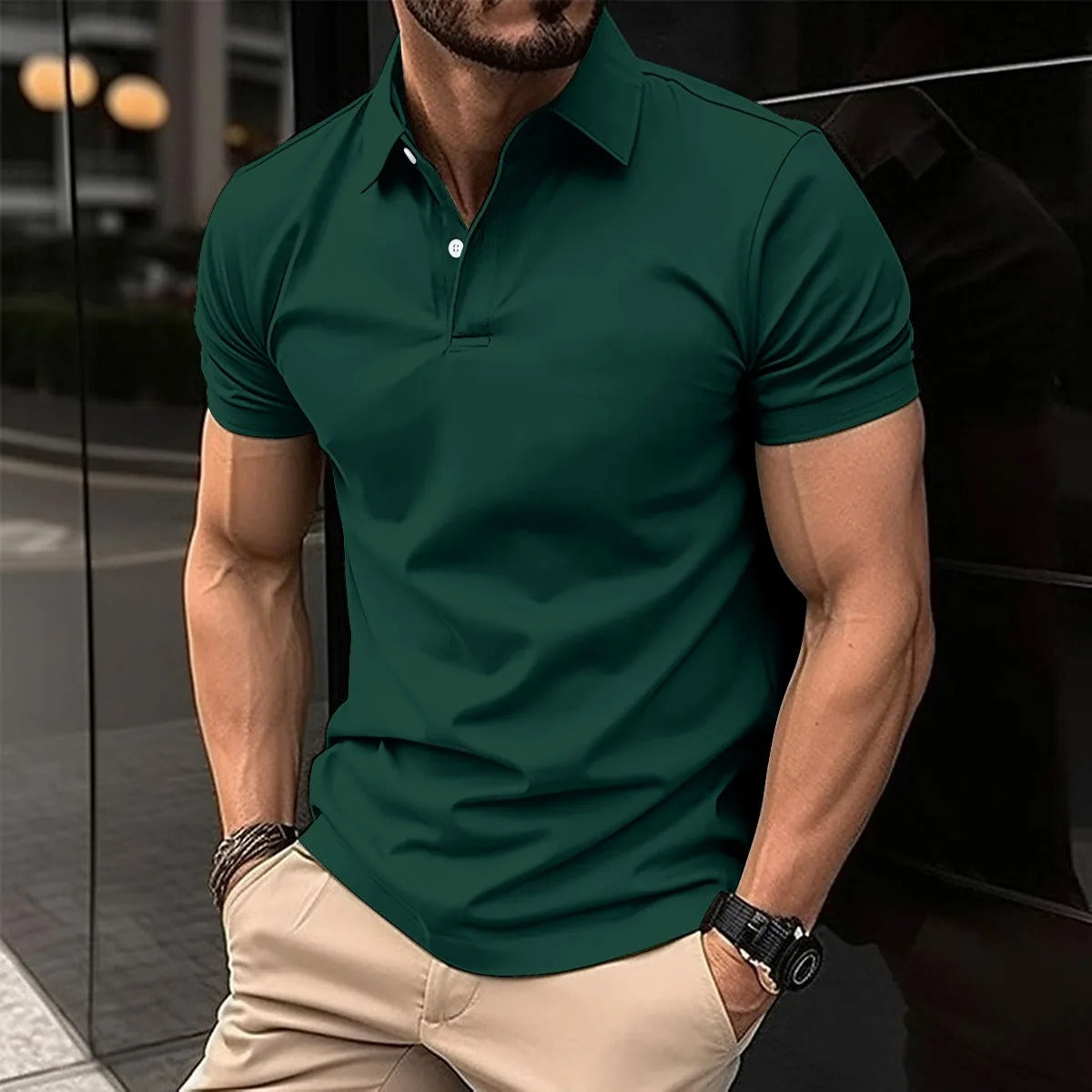 Polo-T-Shirt – halblanger Knopfleiste – Umlegekragen – Polo-Shirts – T-Shirts für Herren-HauteBerlin