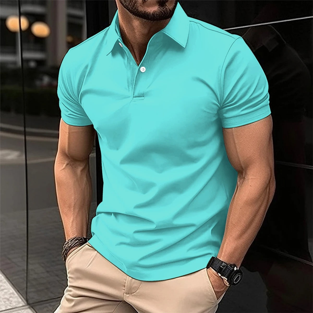 Polo-T-Shirt – halblanger Knopfleiste – Umlegekragen – Polo-Shirts – T-Shirts für Herren-HauteBerlin