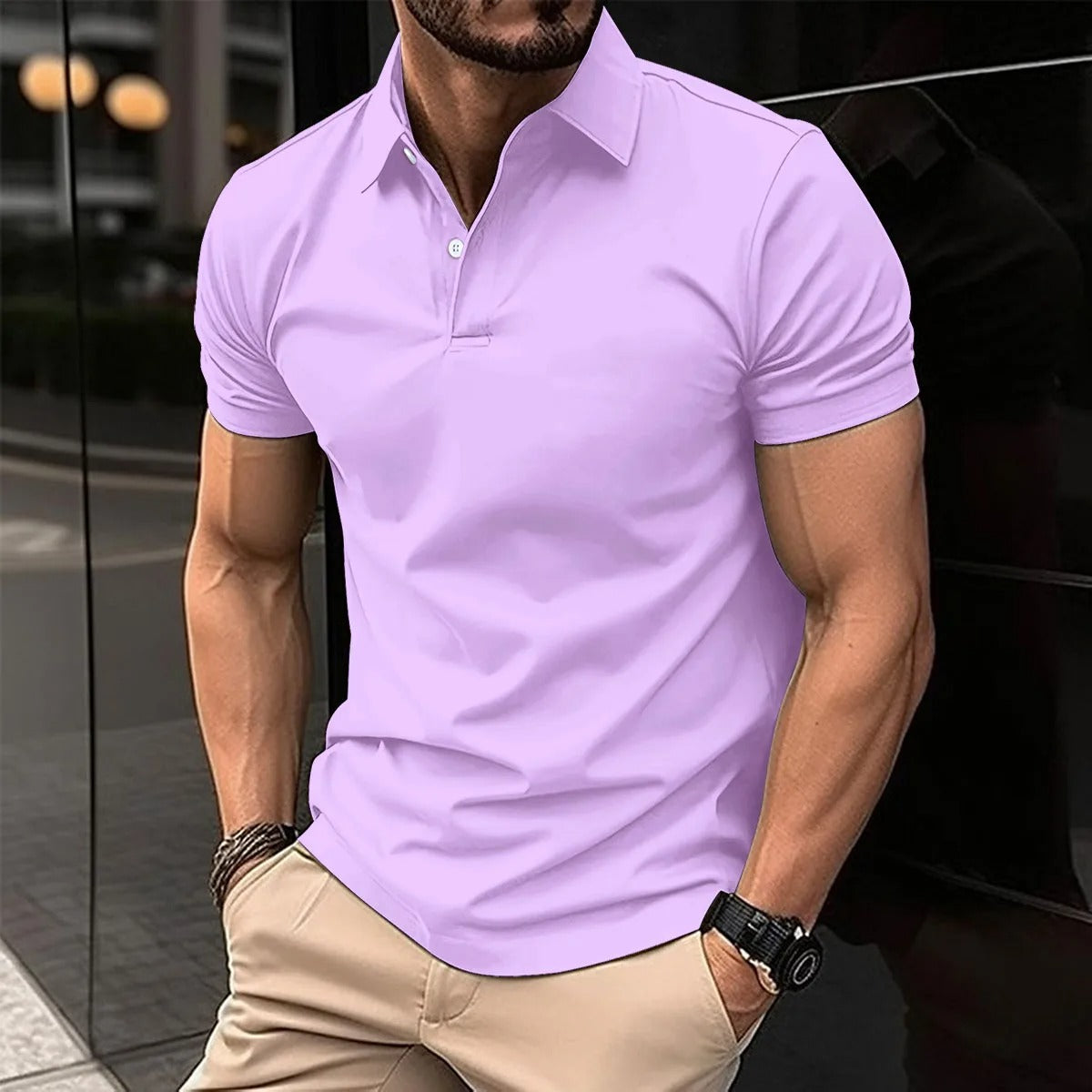 Polo-T-Shirt – halblanger Knopfleiste – Umlegekragen – Polo-Shirts – T-Shirts für Herren-HauteBerlin