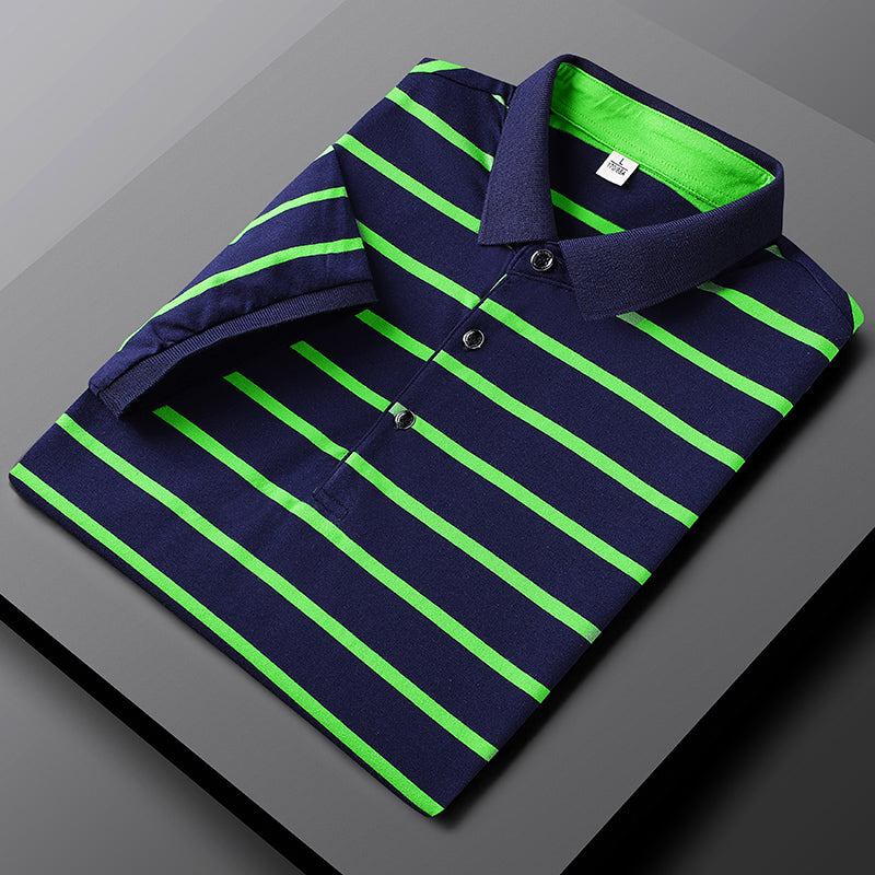 Polohemd - Gestreift - Umlegekragen - Button-Up Polo - Herrenhemden-HauteBerlin