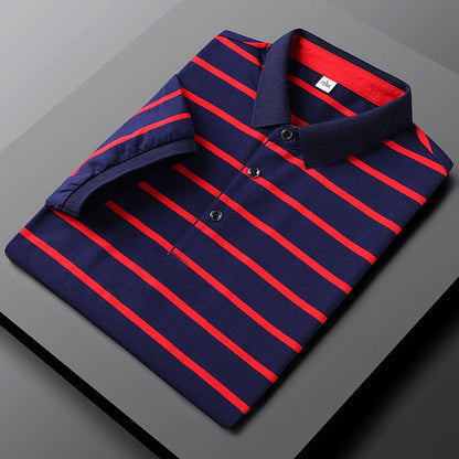 Polohemd - Gestreift - Umlegekragen - Button-Up Polo - Herrenhemden-HauteBerlin