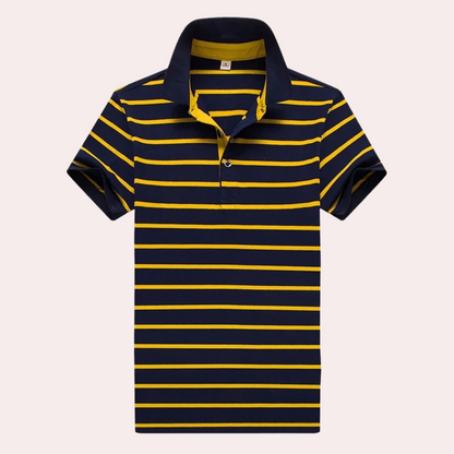 Polohemd - Gestreift - Umlegekragen - Button-Up Polo - Herrenhemden-HauteBerlin