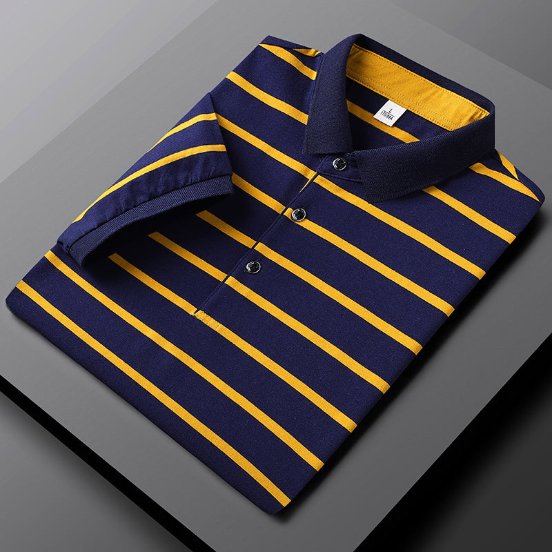 Polohemd - Gestreift - Umlegekragen - Button-Up Polo - Herrenhemden-HauteBerlin
