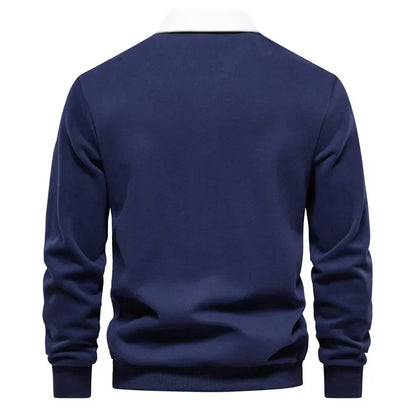Polopullover - Langarm - Quarter Button-Up - Polopullover - Polohemden für Männer-HauteBerlin