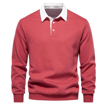 Polopullover - Langarm - Quarter Button-Up - Polopullover - Polohemden für Männer-HauteBerlin