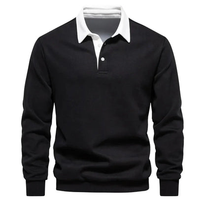 Polopullover - Langarm - Quarter Button-Up - Polopullover - Polohemden für Männer-HauteBerlin
