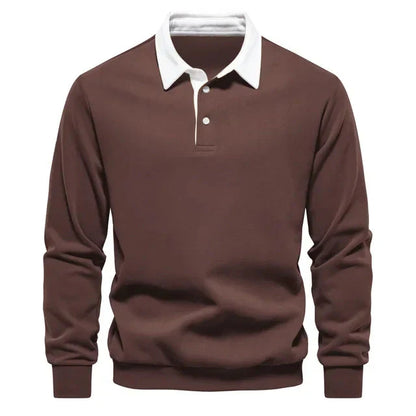 Polopullover - Langarm - Quarter Button-Up - Polopullover - Polohemden für Männer-HauteBerlin