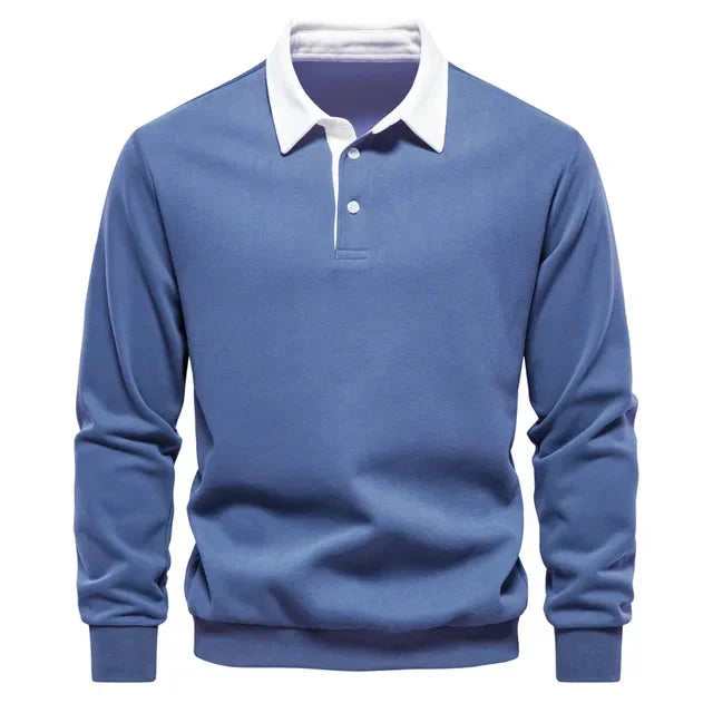 Polopullover - Langarm - Quarter Button-Up - Polopullover - Polohemden für Männer-HauteBerlin