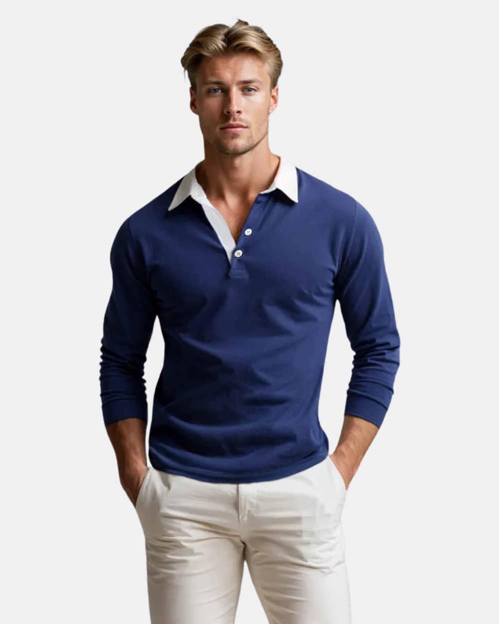 Poloshirt - Langarm-Poloshirt mit Kragen für Männer-HauteBerlin