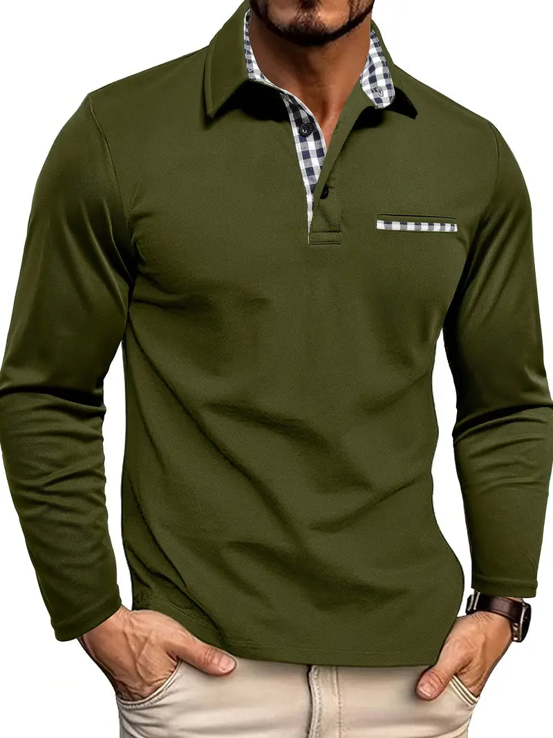 Poloshirt | Mit Kragen | Normale Passform | Langarm-Poloshirts | Herrenbekleidung-HauteBerlin