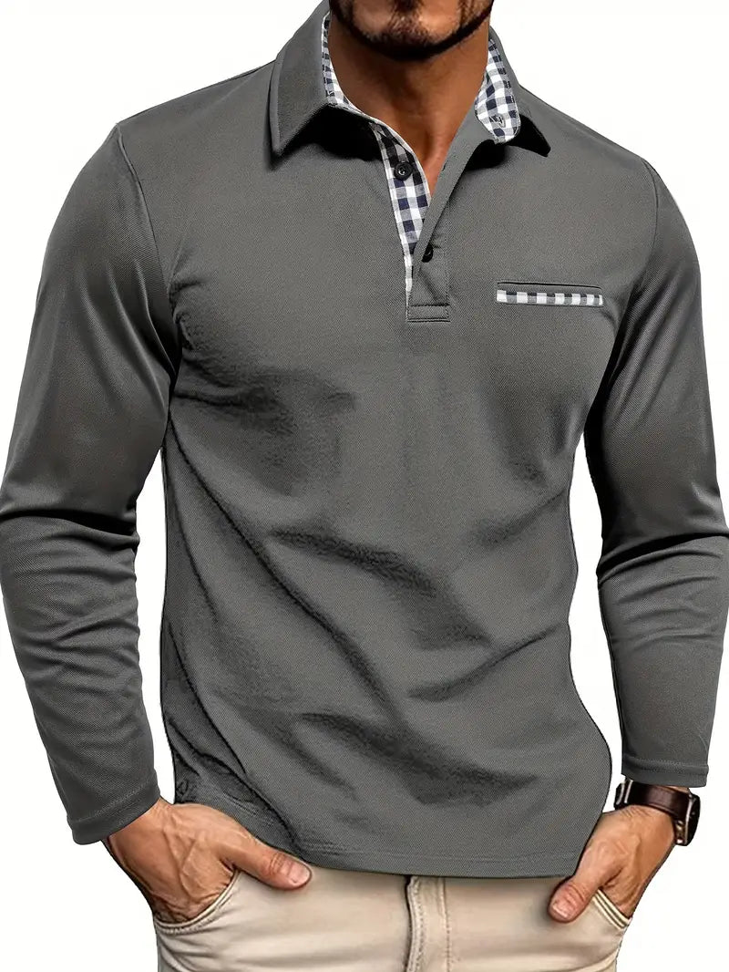 Poloshirt | Mit Kragen | Normale Passform | Langarm-Poloshirts | Herrenbekleidung-HauteBerlin