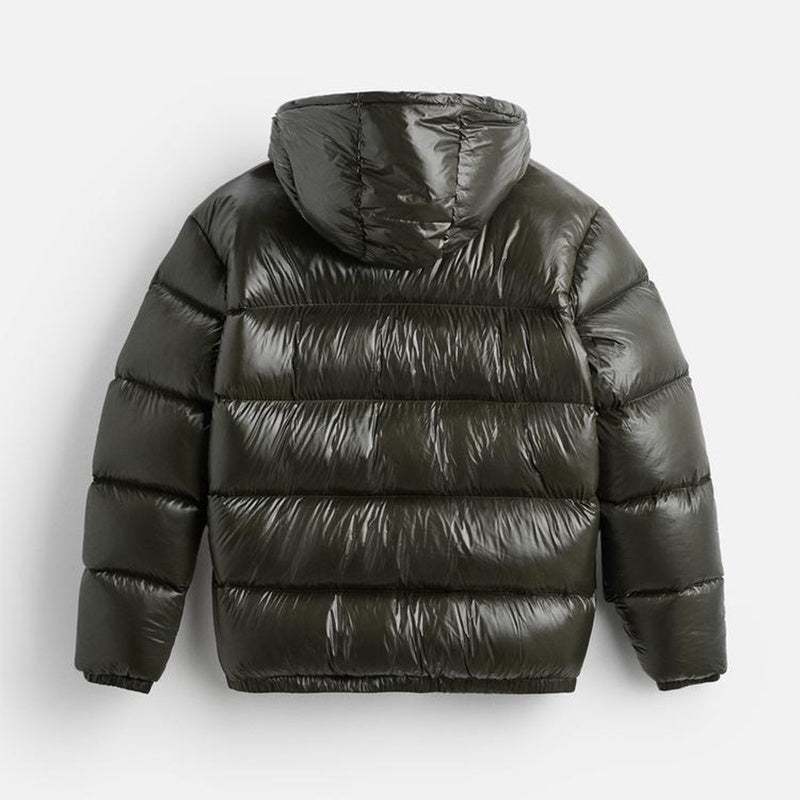 Pufferjacke – Schwarze Winter-Daunenjacke mit Kapuze für Männer-HauteBerlin