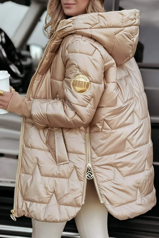 Pufferjacke – Winterjacke mit Kapuze und Füllung für Frauen-HauteBerlin