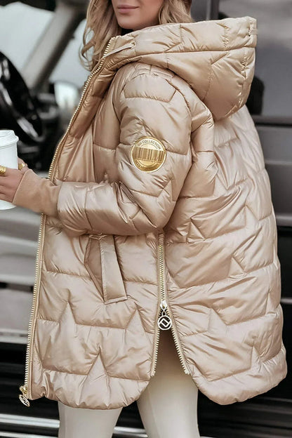 Pufferjacke – Winterjacke mit Kapuze und Füllung für Frauen-HauteBerlin