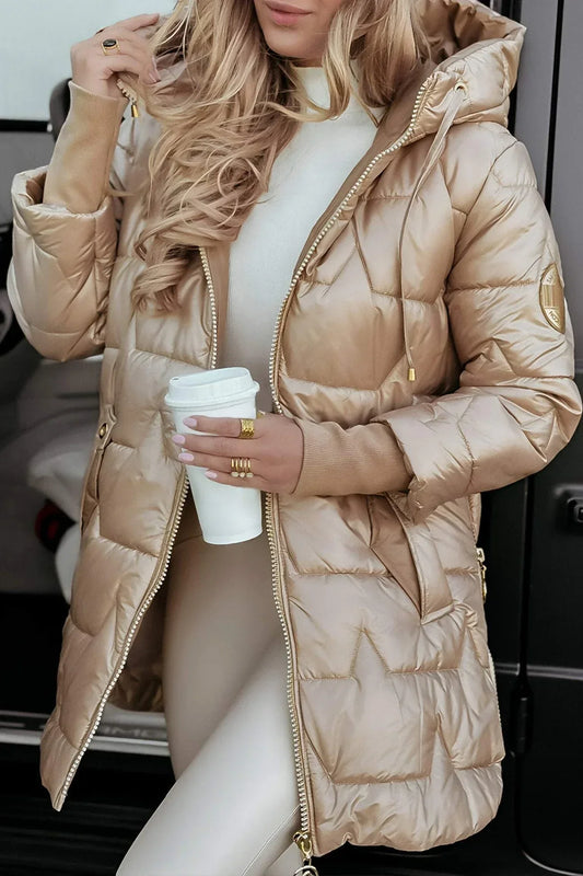 Pufferjacke – Winterjacke mit Kapuze und Füllung für Frauen-HauteBerlin