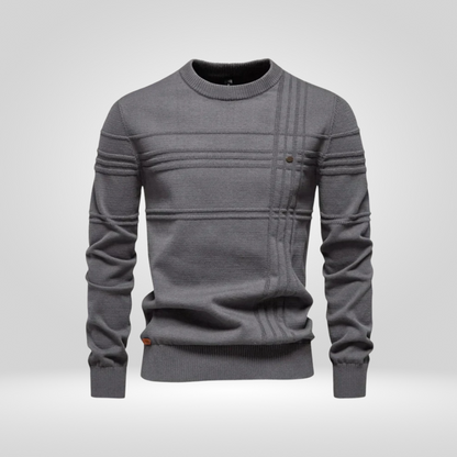Pullover – Rundhalsausschnitt – Normale Passform – Strickpullover – Herrenpullover-HauteBerlin