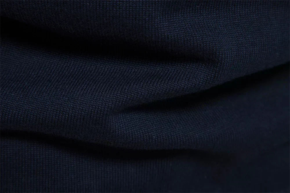 Pullover mit Viertelreißverschluss | Gestreift | Schmal geschnitten | Strickpullover | Herren-Pullover mit halbem Reißverschluss-HauteBerlin