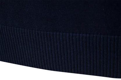 Pullover mit Viertelreißverschluss | Gestreift | Schmal geschnitten | Strickpullover | Herren-Pullover mit halbem Reißverschluss-HauteBerlin