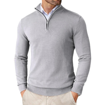 Pullover mit Viertelreißverschluss | Gestrickt | Halbreißverschluss | Polo-Pullover | Herren-Pullover mit Viertelreißverschluss-HauteBerlin