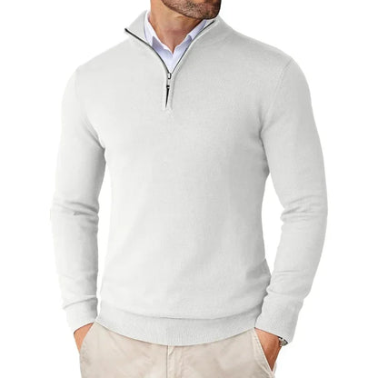 Pullover mit Viertelreißverschluss | Gestrickt | Halbreißverschluss | Polo-Pullover | Herren-Pullover mit Viertelreißverschluss-HauteBerlin