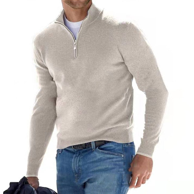 Pullover mit halbem Reißverschluss | Casual | Long Sleeve | Pullover Half Zip | Herrenbekleidung-HauteBerlin